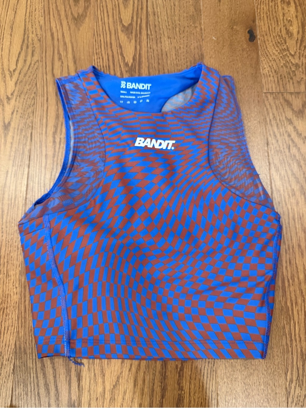 Bandit Blue & Red Checker Crop Tank Top